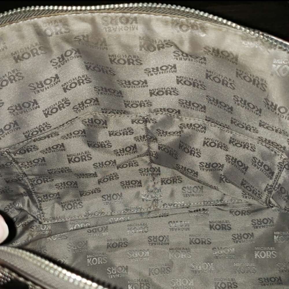 Michael Kors Silver Metallic Mirror Satchel Bag & Wallet Set - Picture 15 of 16